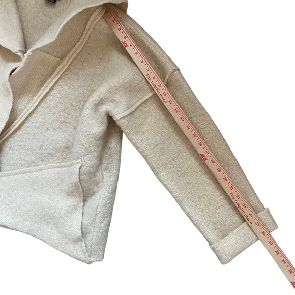 Vintage I.B. Diffusion Wool Mohair Blend Beige Cardigan Sweater With Shawl Colla - Picture 4 of 9